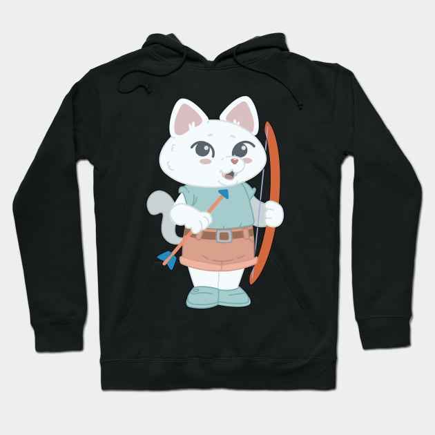 Archery Cute Cat Player - Girl Kids gift design Hoodie by theodoros20